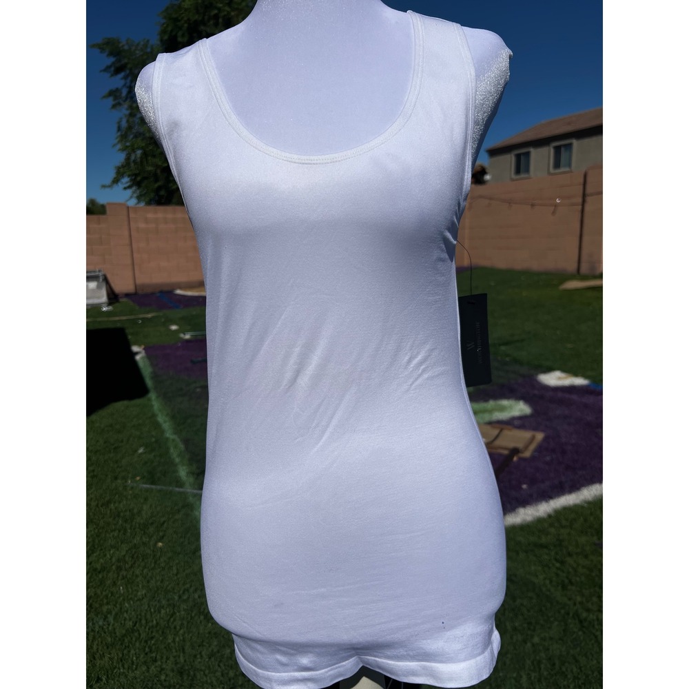 Worthington Suitable Seamless Tank Top White Scoop Neck L/XL New